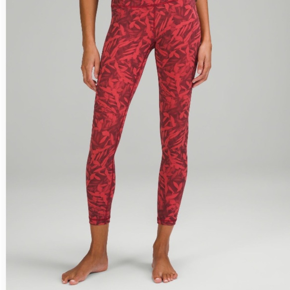 Lululemon Athletica Red Patterned Leggings